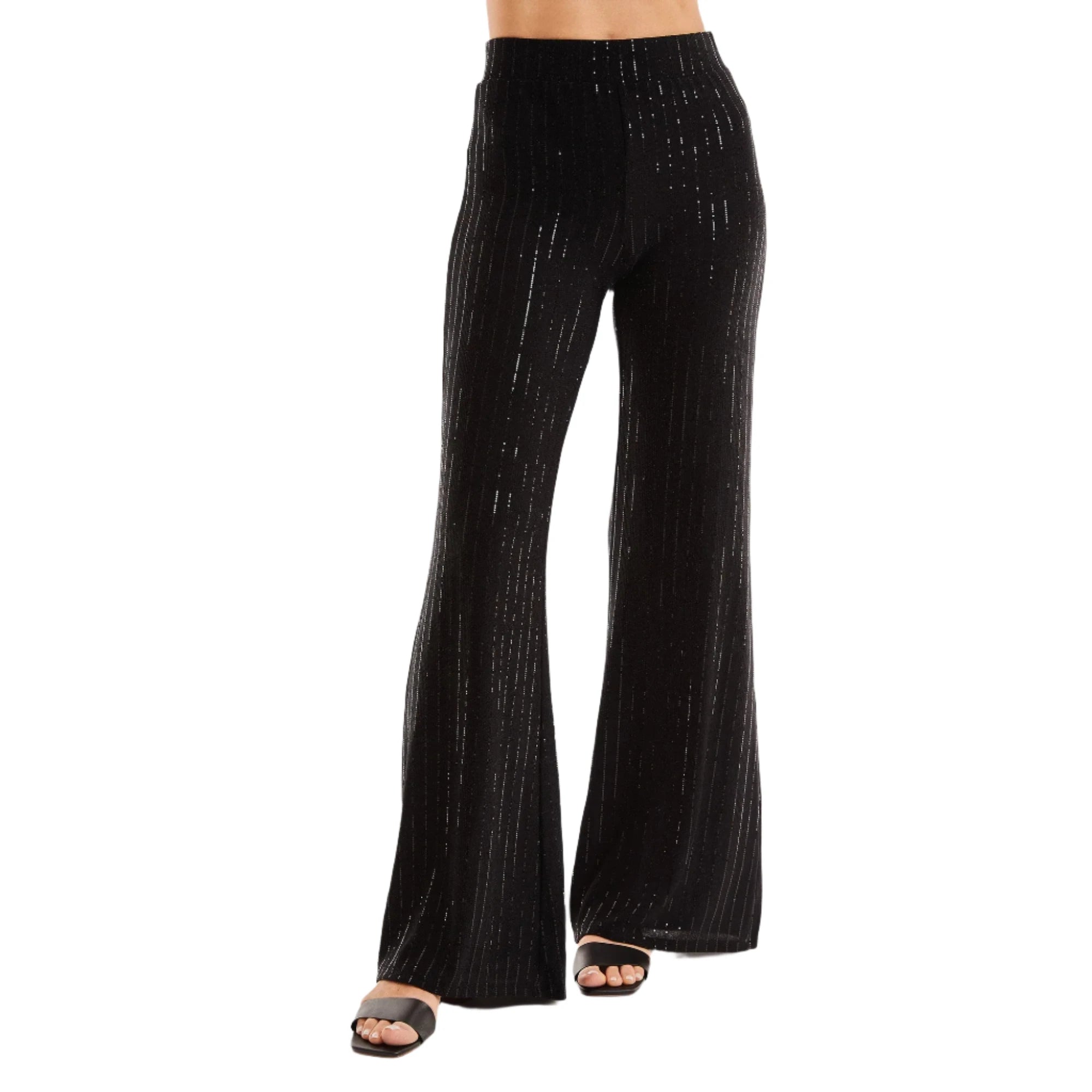 Noli Amalfi Embellished Resort Pant Black Relaxed Linen Pants