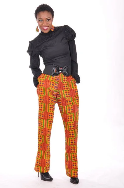 Kente Print Pants for Women-DP3227P Cozy Maternity Pants
