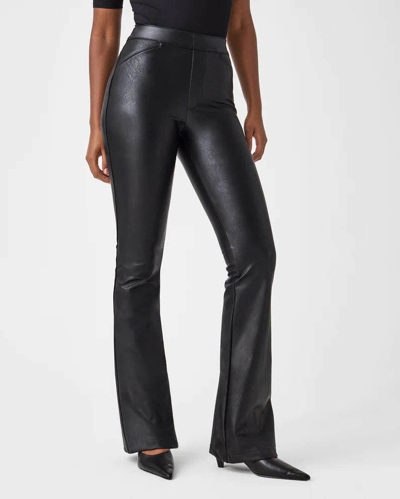 Spanx Leather Like Flare Pant Elegant High-Waist Pants