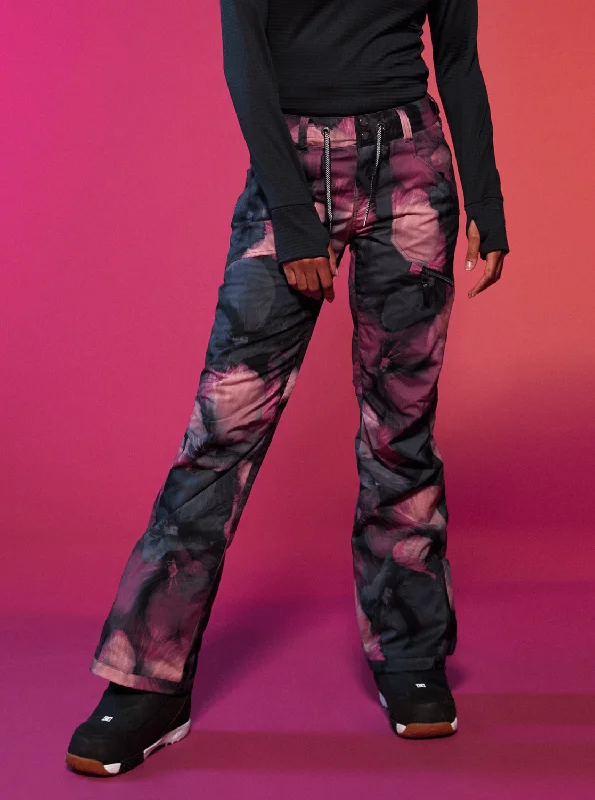 Nadia Technical Snow Pants - True Black Pansy Pansy Wide-Legged Palazzos