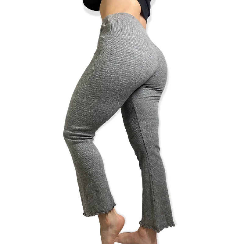 FP Movement Right On Ribbed Flare Cropped Pant Elegant Palazzo Trousers