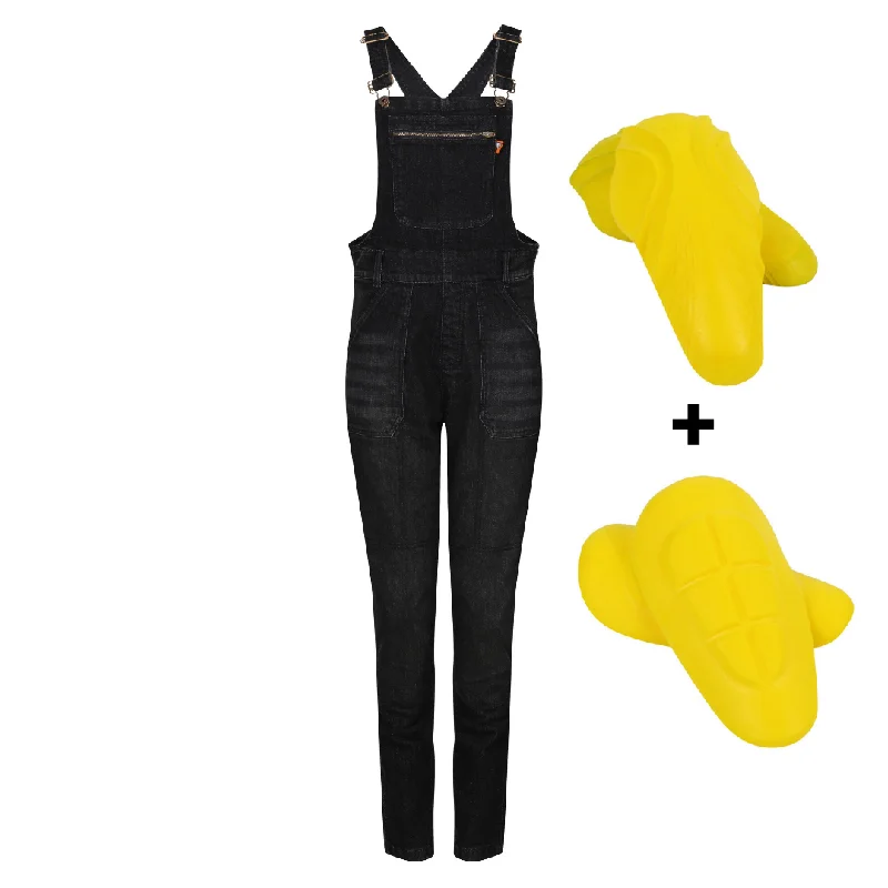 MotoGirl Daisy Dungaree Riding Pants - Black Formal Dress Pants