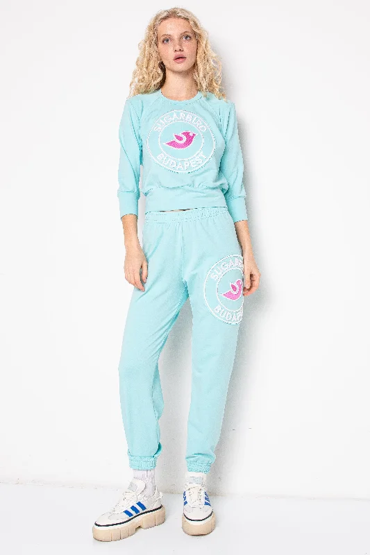 Szalonka Powder Jogger turquoise pants High-Waist Jogger Pants