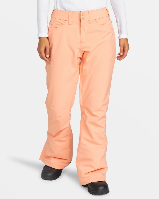 Backyard Snow Pants - Peach Pink Casual Plaid Pants