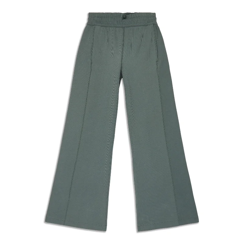 Ribbed Softstreme Mid-Rise Wide-Leg Cropped Pant - Resale Trendy Palazzo Pants