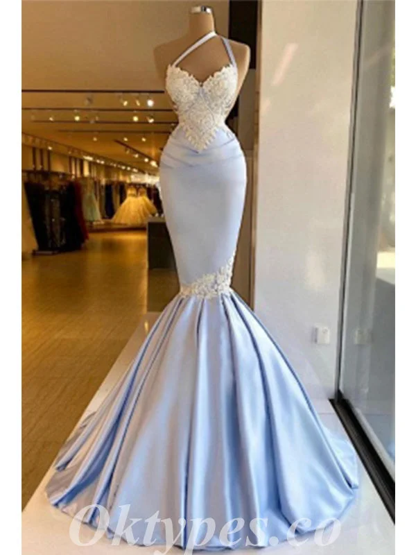 Sexy Gorgeous Satin One Shoulder V-Neck Sleeveless Mermaid Long Prom Dresses With Applique,PDS0499 Sexy Gorgeous Satin One Shoulder V-Neck Sleeveless Mermaid Long Prom Dresses With Applique,PDS0499