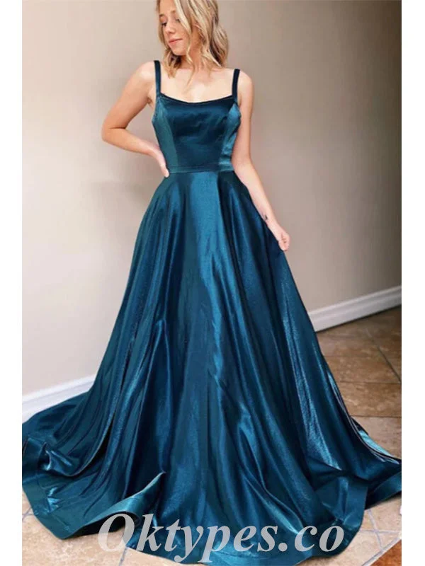 Sexy Satin Spaghetti Straps Square Sleeveless Open Back A-Line Long Prom Dresses,PDS0603 Sexy Satin Spaghetti Straps Square Sleeveless Open Back A-Line Long Prom Dresses,PDS0603