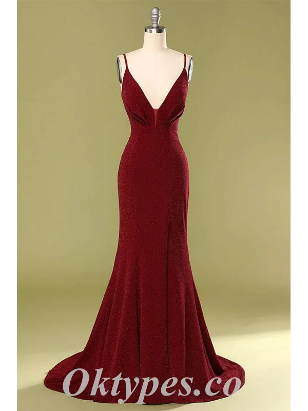 Sexy Special Fabric Spaghetti Straps V-Neck Sleeveless Lace Up Back Mermaid Long Prom Dresses,PDS0547 Sexy Special Fabric Spaghetti Straps V-Neck Sleeveless Lace Up Back Mermaid Long Prom Dresses,PDS0547