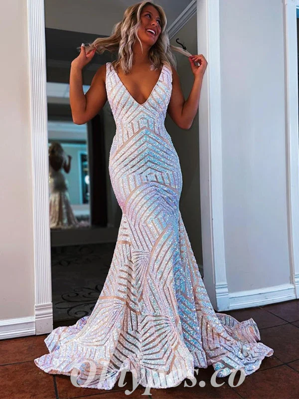 Sexy Shiny Sequin Spaghetti Straps V-Neck Sleeveless Mermaid Long Prom Dresses,PDS0583 Sexy Shiny Sequin Spaghetti Straps V-Neck Sleeveless Mermaid Long Prom Dresses,PDS0583