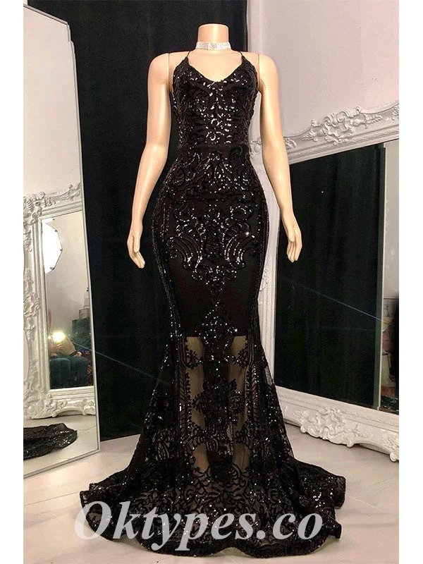Sexy Shiny Sequin And Tulle Spaghetti Straps Sleeveless Criss Cross Mermaid Long prom Dresses, PDS0835 Sexy Shiny Sequin And Tulle Spaghetti Straps Sleeveless Criss Cross Mermaid Long prom Dresses, PDS0835