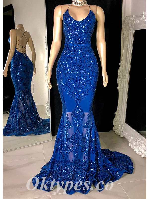 Sexy Shiny Sequin And Tulle Spaghetti Straps V-Neck Sleeveless Criss Cross Mermaid Long prom Dresses, PDS0833 Sexy Shiny Sequin And Tulle Spaghetti Straps V-Neck Sleeveless Criss Cross Mermaid Long prom Dresses, PDS0833