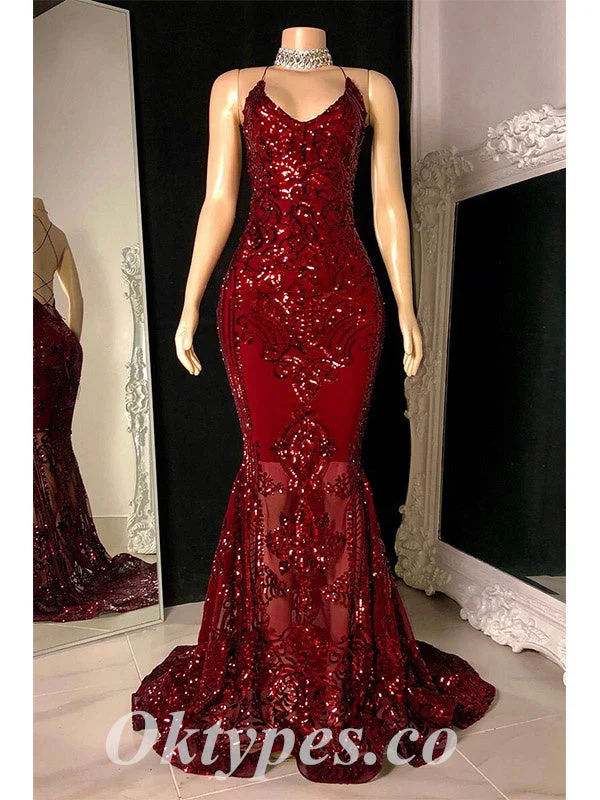 Sexy Shiny Sequin And Tulle Spaghetti Straps Sleeveless Criss Cross Mermaid Long prom Dresses, PDS0834 Sexy Shiny Sequin And Tulle Spaghetti Straps Sleeveless Criss Cross Mermaid Long prom Dresses, PDS0834