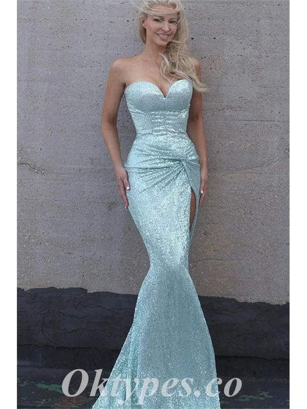 Sexy Shiny Sequin Sweetheart V-Neck Sleeveless Side Slit Mermaid Long Prom Dresses,PDS0723 Sexy Shiny Sequin Sweetheart V-Neck Sleeveless Side Slit Mermaid Long Prom Dresses,PDS0723