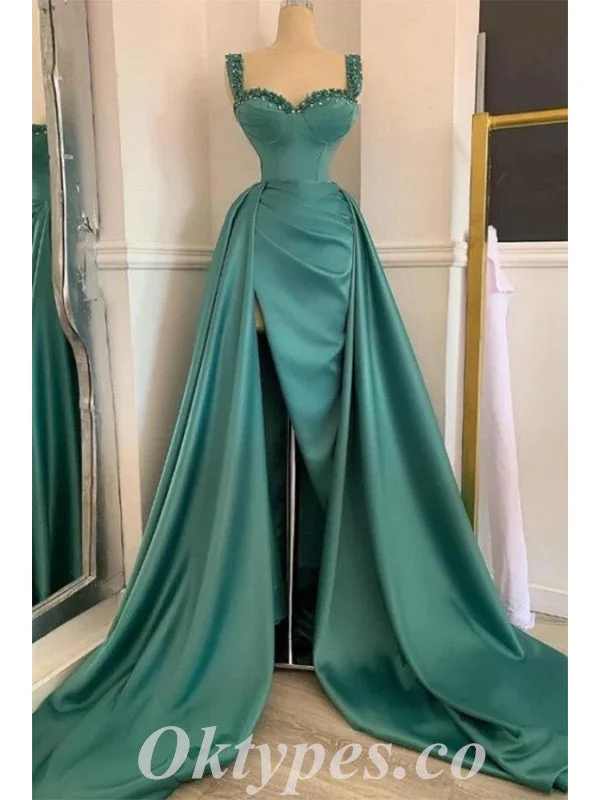 Sexy Satin Spaghetti Straps V-Neck Sleeveless Side Slit Mermaid Long Prom Dresses,PDS0602 Sexy Satin Spaghetti Straps V-Neck Sleeveless Side Slit Mermaid Long Prom Dresses,PDS0602
