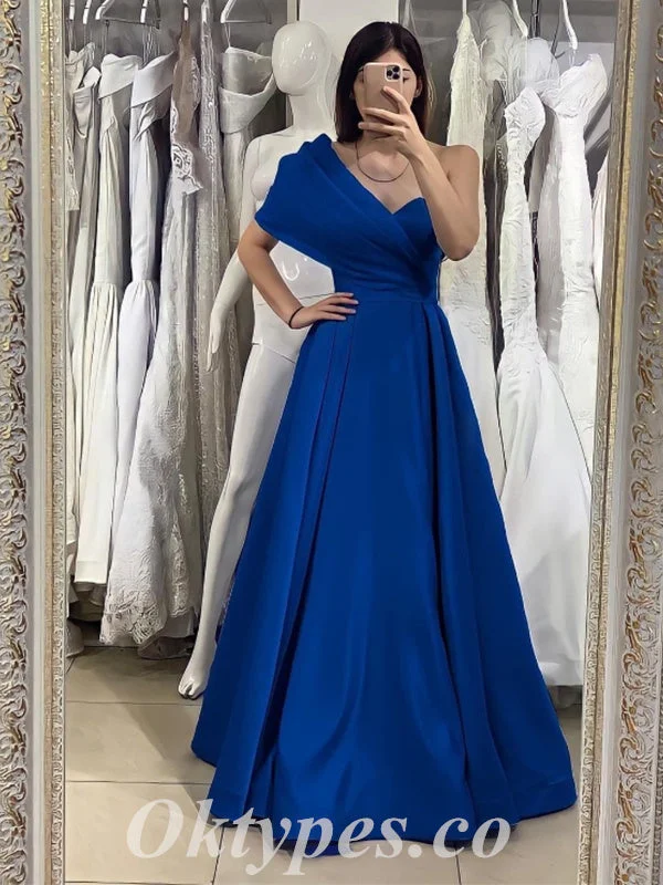 Sexy Satin One Shoulder Sleeveless A-line Long Prom Dresses/Evening Dresses ,PDS0471 Sexy Satin One Shoulder Sleeveless A-line Long Prom Dresses/Evening Dresses ,PDS0471