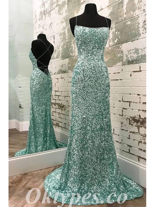 Sexy Shiny Mint Green Sequin Halter Sleeveless Criss Cross Mermaid Long Prom Dresses,PDS0501 Sexy Shiny Mint Green Sequin Halter Sleeveless Criss Cross Mermaid Long Prom Dresses,PDS0501