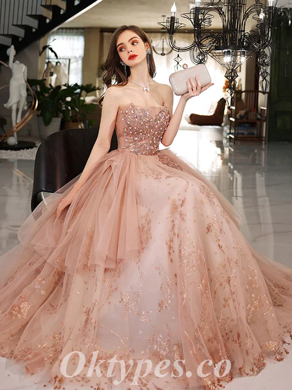 Gorgeous Tulle Sweetheart Sleeveless A-Line Long Prom Dresses/Ball Gown With Applique And Beading,PDS0638 Gorgeous Tulle Sweetheart Sleeveless A-Line Long Prom Dresses/Ball Gown With Applique And Beading,PDS0638