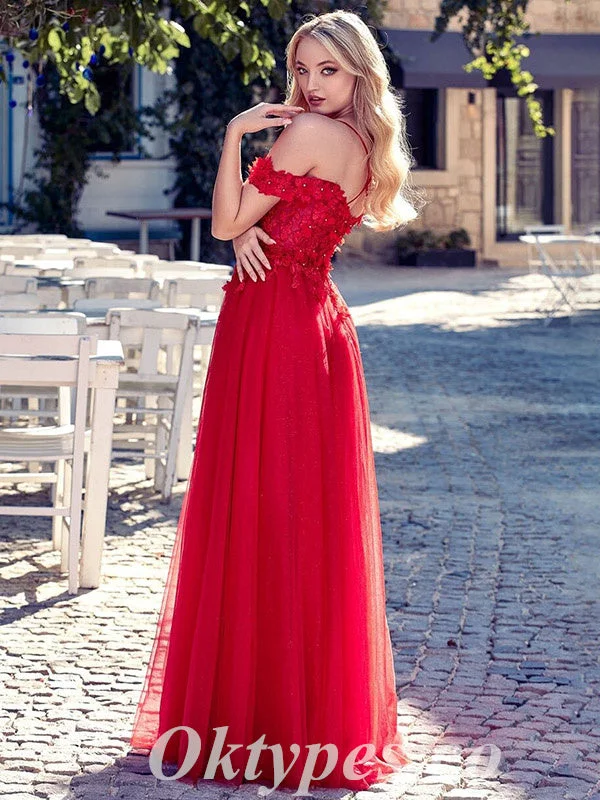 Sexy Red Tulle Cold Shoulder Sleeveless Criss Cross Side Slit A-Line Long Prom Dresses,PDS0801 Sexy Red Tulle Cold Shoulder Sleeveless Criss Cross Side Slit A-Line Long Prom Dresses,PDS0801