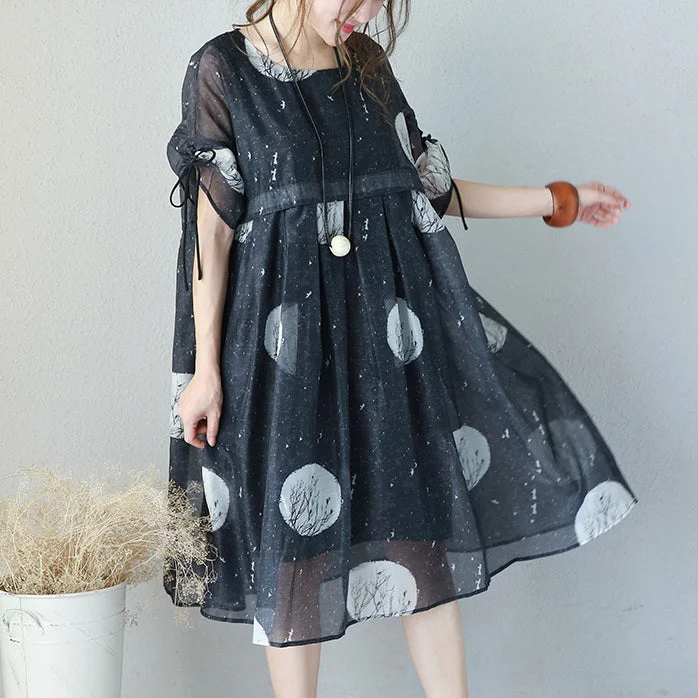 fashion black prints long chiffon dress Loose fitting high waist chiffon gown fine drawstring sleeve kaftans fashion black prints long chiffon dress Loose fitting high waist chiffon gown fine drawstring sleeve kaftans