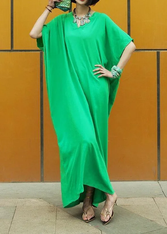 Vivid Baggy Caftan Jade Green Loose Dress