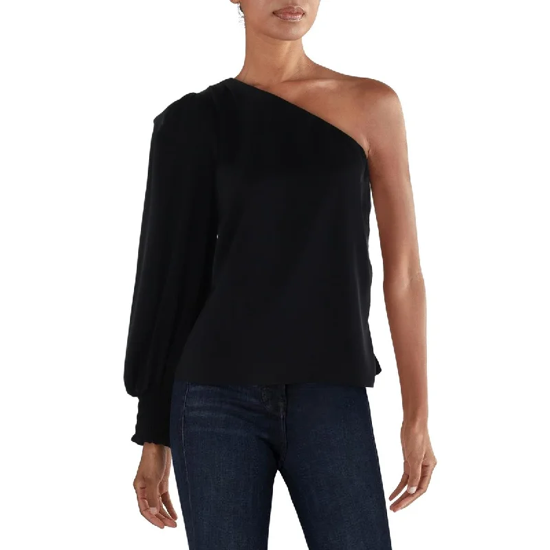 Avenue Womens Silk One Shoulder Blouse