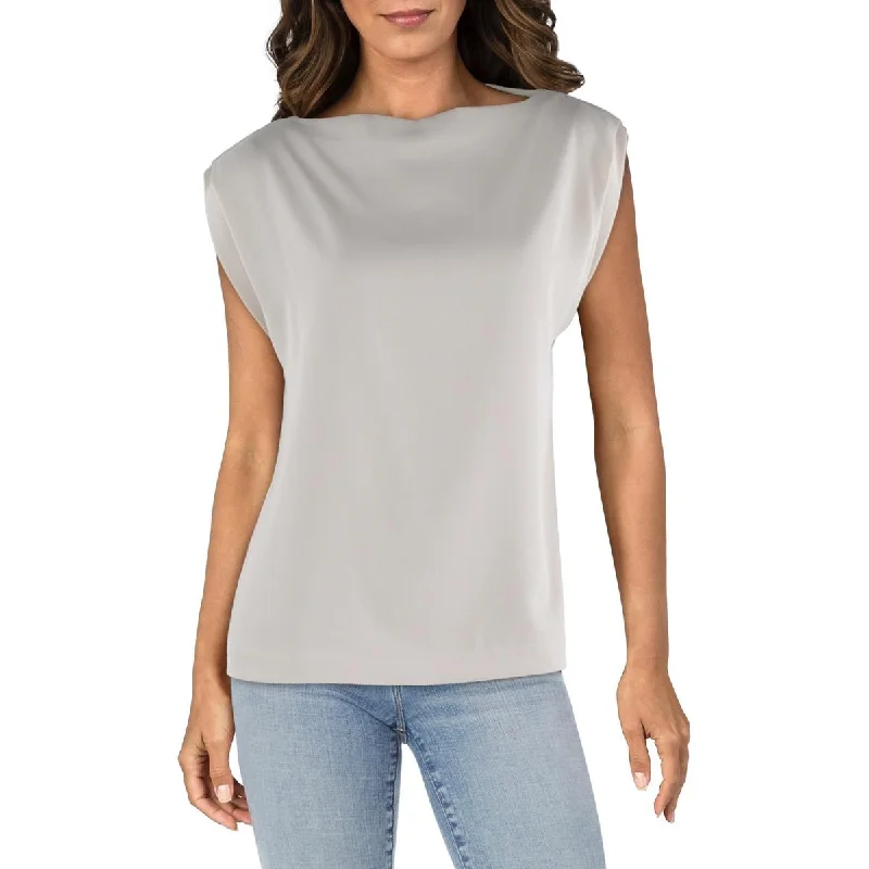 Calvin Klein Womens Boatneck Sleeveless Blouse