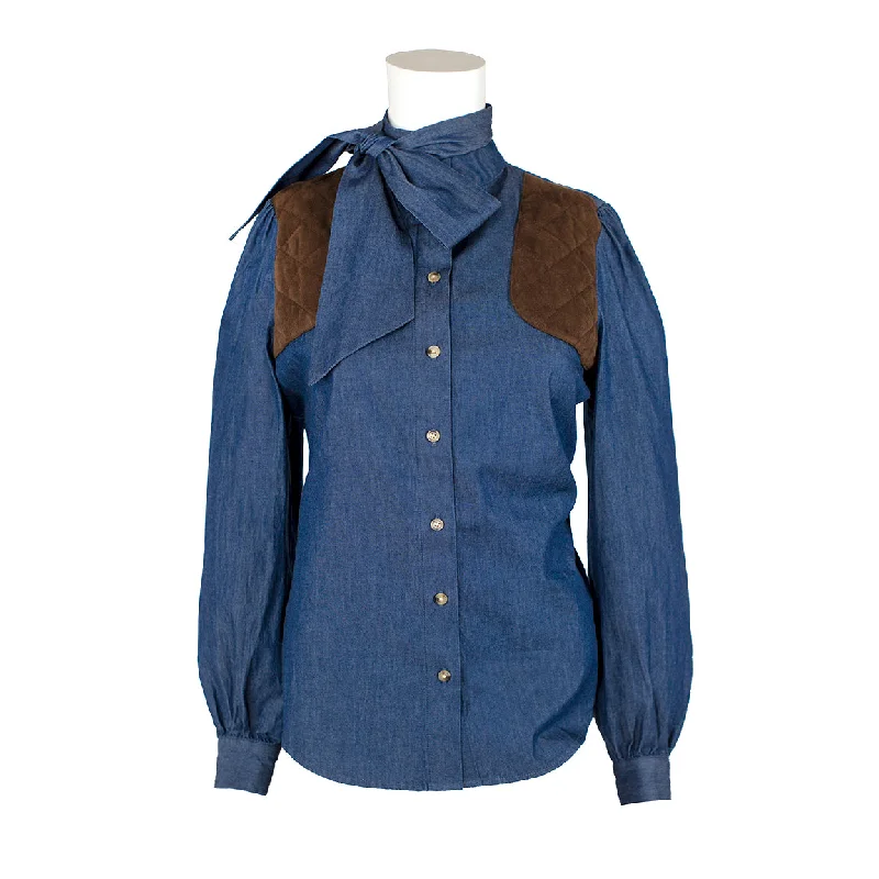 Denim Chambray with Chocolate Patches