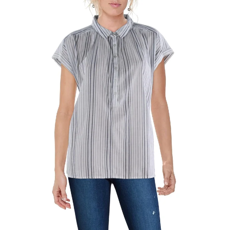 Lucky Brand Womens Cotton Striped Blouse