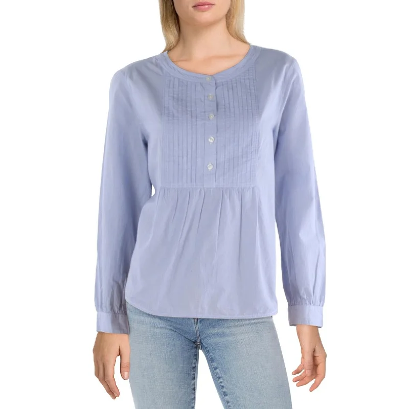 Lucky Brand Womens Pintuck Striped Blouse