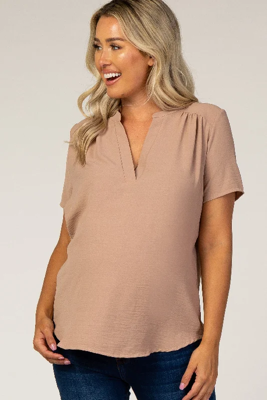 PinkBlush Mauve V-Neck Maternity Blouse