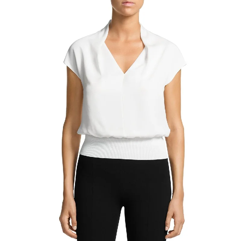 Theory Womens Silk Drapey Blouse