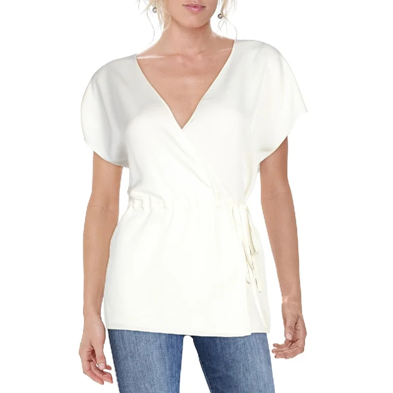 Theory Womens Silk Wrap Blouse