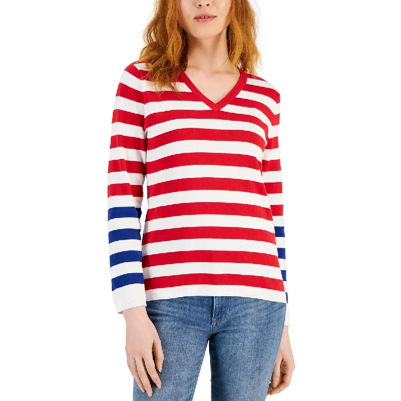 Tommy Hilfiger Womens Cotton Striped Blouse