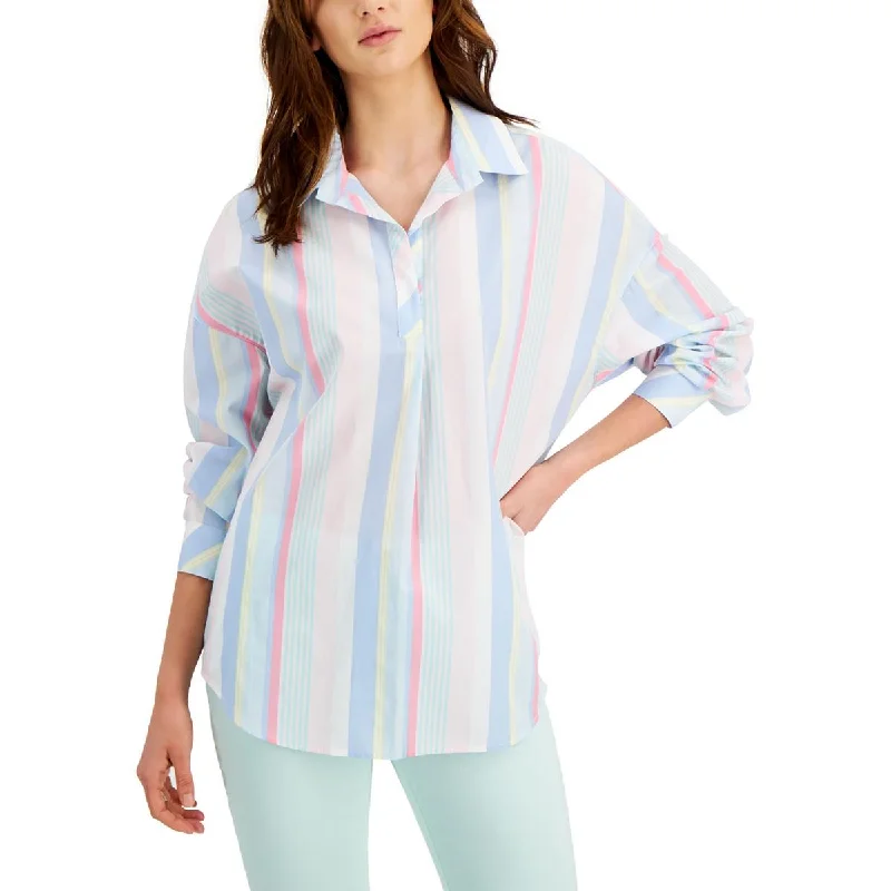 Tommy Hilfiger Womens Cotton Striped Blouse