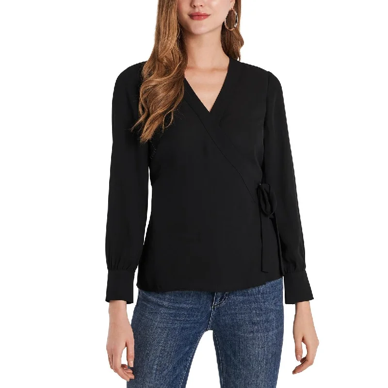 Vince Camuto Womens Knot-Front Crop Blouse