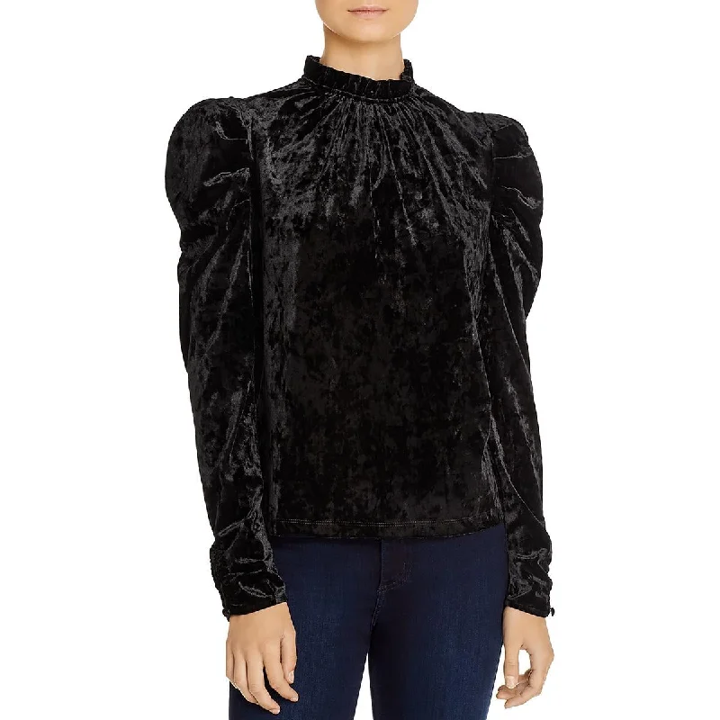 WAYF Womens Shimmer Ruffled Blouse