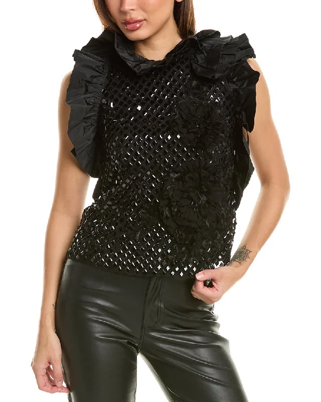 Alberta Ferretti Embellished Blouse Satin Long Blouse