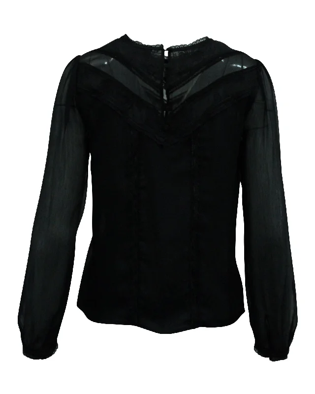 Alice + Olivia See Through Sleeves Blouse in Black Polyester Modern Oversized Blouse Alice + Olivia See Through Sleeves Blouse in Black Polyester Modern Oversized Blouse