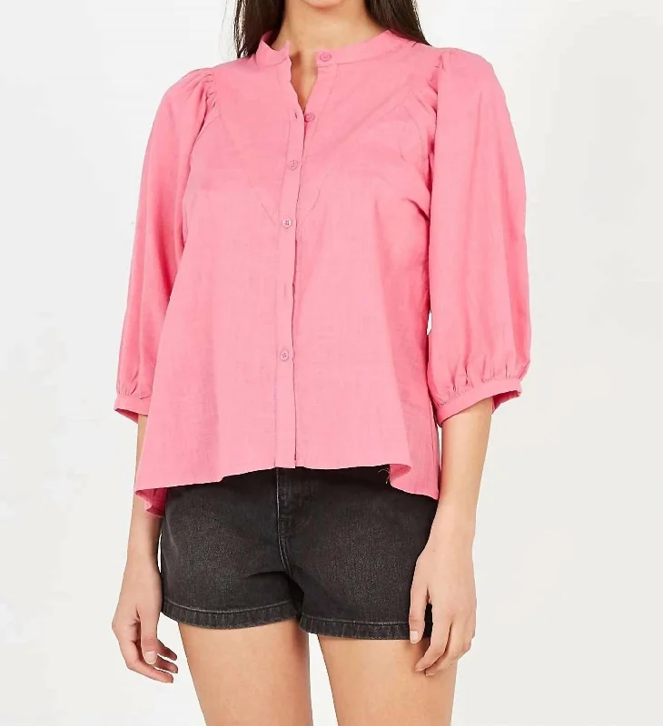 Alito Cotton Blouse In Pink Lightweight Floral Blouse