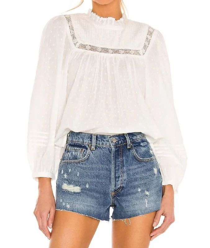 Amita Blouse In Ivory Elegant Lace Blouse