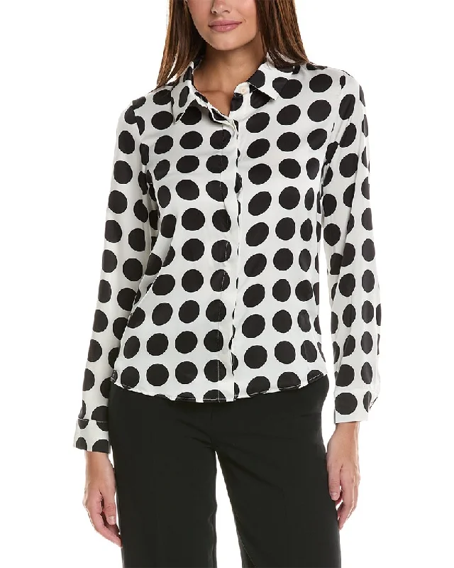 ANNA KAY Gretta Silk-Blend Blouse Peter Pan Collar Blouse
