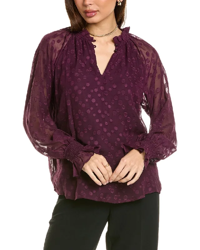 Anne Klein Ruffle Neck Blouse Soft Modal Blouse