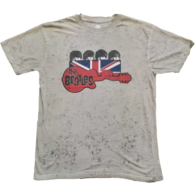 The Beatles | Official Band T-Shirt | Guitar & Flag (Wash Collection)