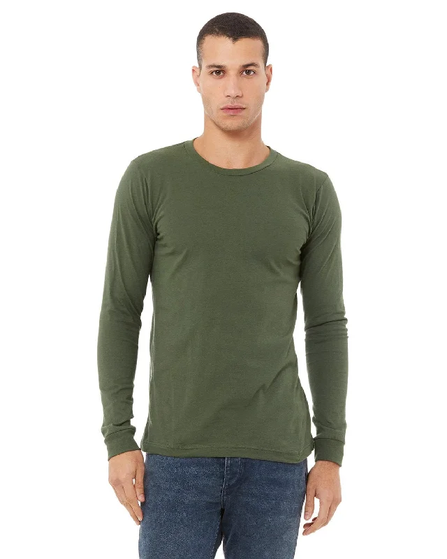 Bella+Canvas Long Sleeve Jersey T-Shirt | Military Green