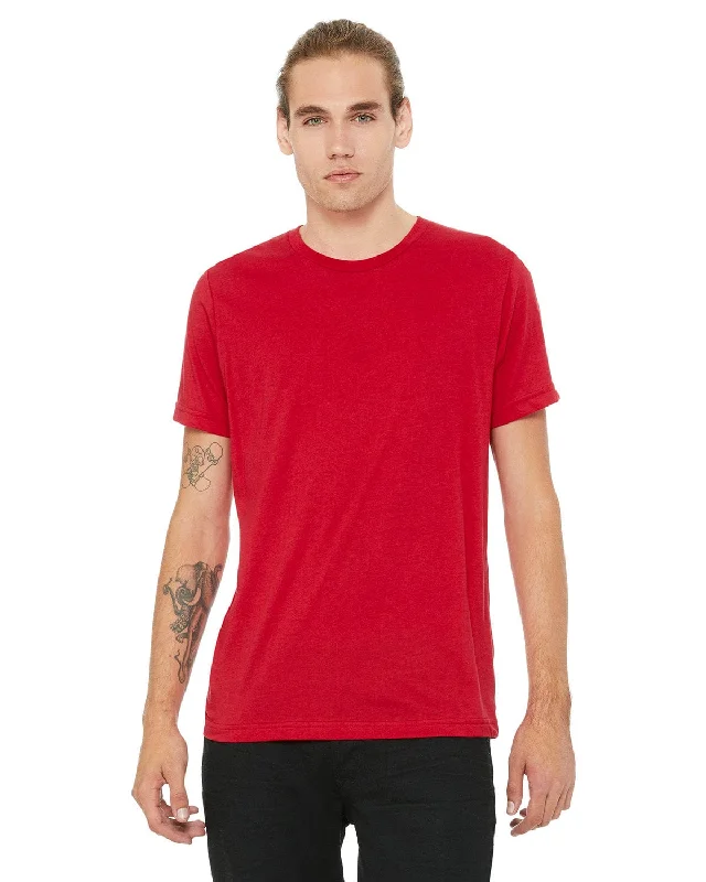 Bella+Canvas Mens Poly-Cotton Short Sleeve T-Shirt | Red