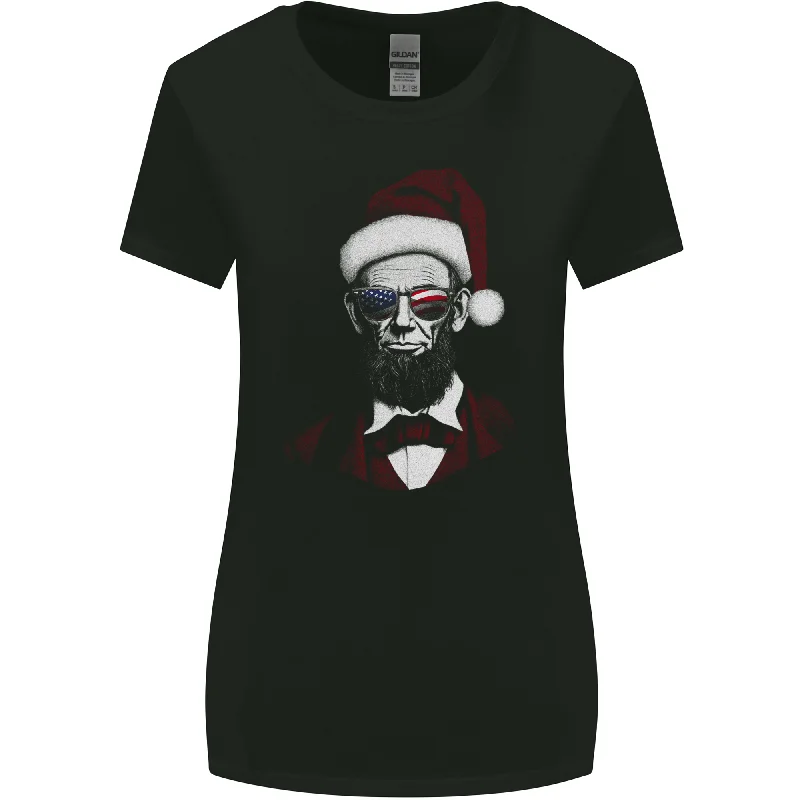 Christmas Abraham Lincoln President Womens Wider Cut T-Shirt