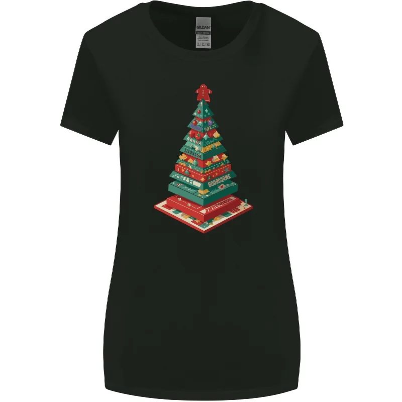 Christmas Board Games Xmas Tree Womens Wider Cut T-Shirt