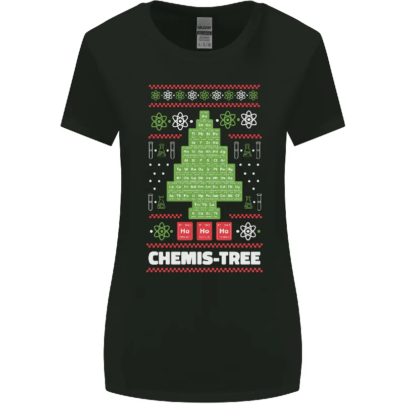 Christmas Chemistry Tree Funny Xmas Science Womens Wider Cut T-Shirt