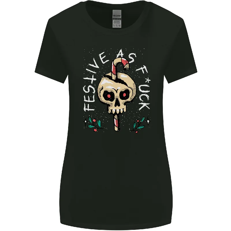 Christmas Festive as F#ck Offensive Bah Humbug Womens Wider Cut T-Shirt