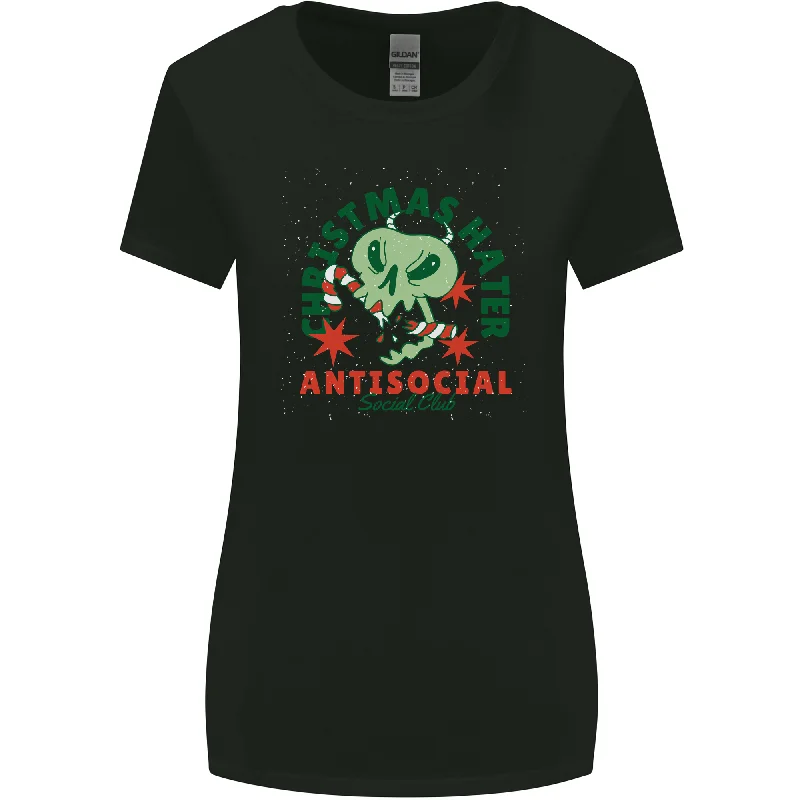 Christmas Hater Bah Humbug Antisocial Xmas Womens Wider Cut T-Shirt